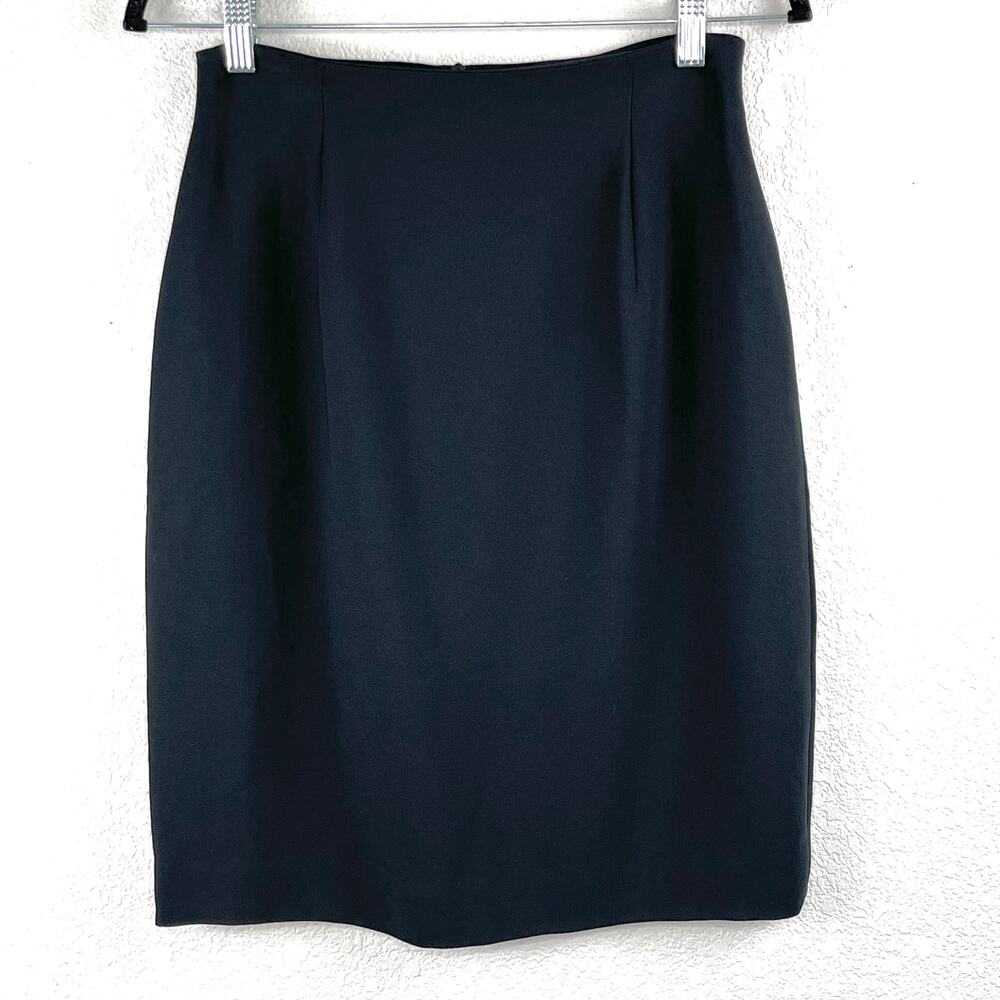 Vintage 90s Deadstock Rena Rowan Essentials Black Knee Length Pencil Skirt NWT 6